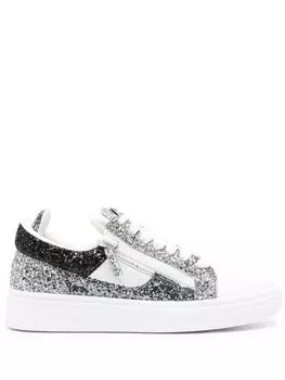 Giuseppe Zanotti кроссовки с пайетками, белый