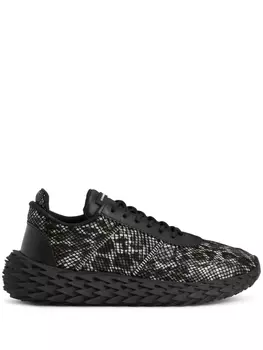 Giuseppe Zanotti кроссовки Urchin с леопардовым принтом, черный