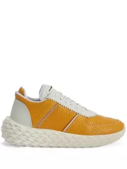 Giuseppe Zanotti кроссовки Urchin с тиснением под кожу змеи, желтый