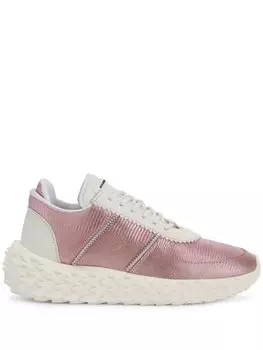 Giuseppe Zanotti кроссовки Urchin с тиснением под кожу ящерицы, розовый