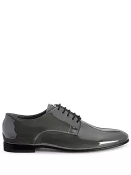 Giuseppe Zanotti лакированные лоферы со шнуровкой, серый