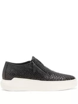 Giuseppe Zanotti лоферы Conley с тиснением под кожу змеи, черный