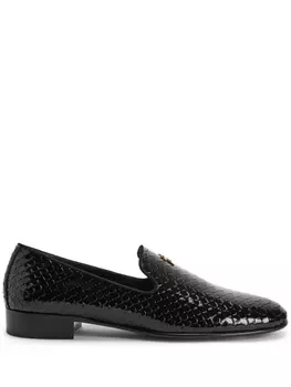 Giuseppe Zanotti лоферы Lewis Pit 15 с тиснением под кожу змеи, черный