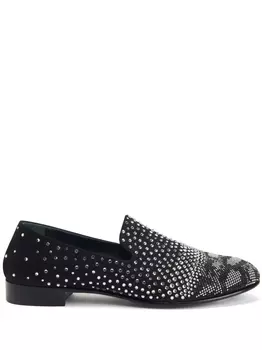 Giuseppe Zanotti лоферы Marthinique с кристаллами, черный