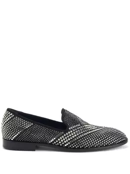 Giuseppe Zanotti лоферы Raimond с кристаллами, черный