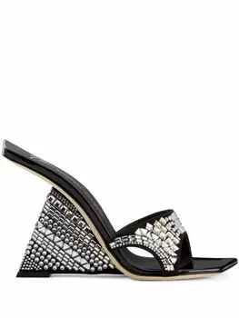 Giuseppe Zanotti мюли Akira Shine с кристаллами, черный