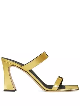 Giuseppe Zanotti мюли Flamina 80 с эффектом металлик, золотистый