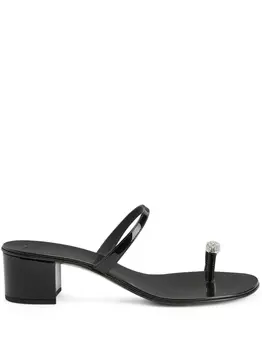 Giuseppe Zanotti мюли Ring 40 с кристаллами, черный