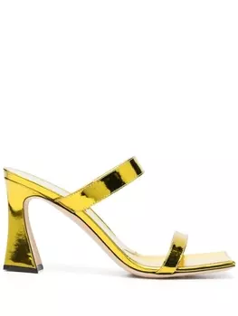 Giuseppe Zanotti мюли с квадратным носком, желтый