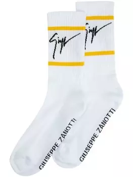 Giuseppe Zanotti носки вязки интарсия, белый