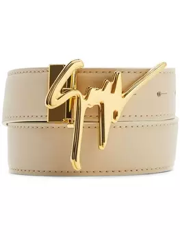 Giuseppe Zanotti ремень с пряжкой-логотипом, нейтральный цвет