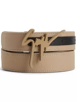 Giuseppe Zanotti ремень с пряжкой-логотипом, серый