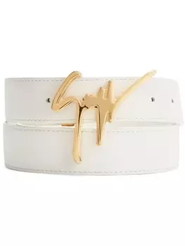 Giuseppe Zanotti ремень с пряжкой-логотипом Signature, белый