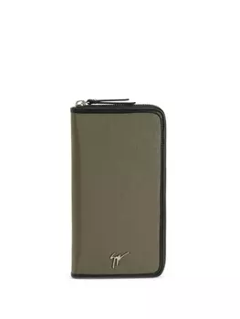 Giuseppe Zanotti Samuel logo-plaque wallet, серый