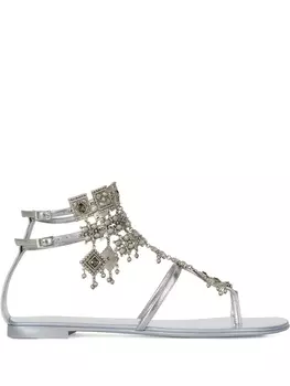 Giuseppe Zanotti сандалии Amira с подвесками, серый
