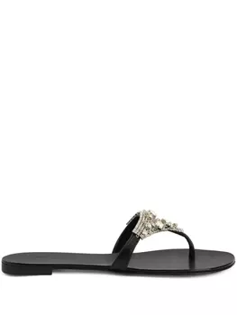 Giuseppe Zanotti сандалии Clarett с кристаллами, черный