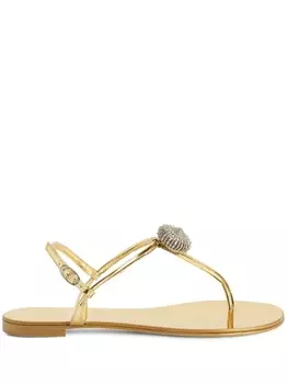 Giuseppe Zanotti сандалии Emmy Lou с кристаллами, золотистый