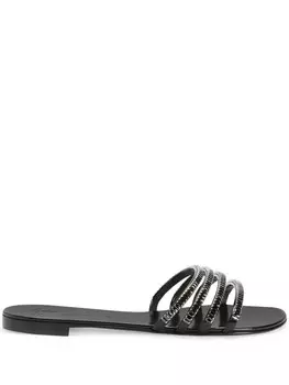 Giuseppe Zanotti сандалии Iride с кристаллами, черный