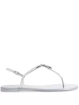 Giuseppe Zanotti сандалии Melissie с кристаллами, серебристый