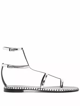 Giuseppe Zanotti сандалии на плоской подошве, серый