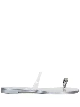 Giuseppe Zanotti сандалии Ring Plexi с открытым носком, серебристый