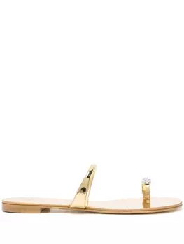 Giuseppe Zanotti сандалии Ring с эффектом металлик, золотистый