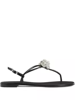 Giuseppe Zanotti сандалии с кристаллами, черный