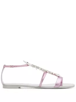 Giuseppe Zanotti сандалии Slim с открытым носком, розовый