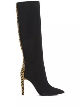 Giuseppe Zanotti сапоги Amal 105 с леопардовым принтом, черный