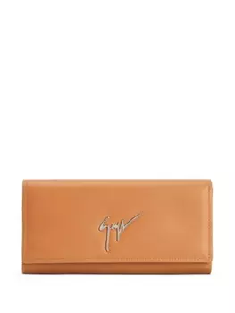 Giuseppe Zanotti Selene logo-plaque leather wallet, коричневый