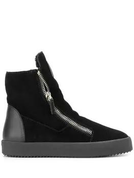 Giuseppe Zanotti shearling lined hi-top sneakers, черный
