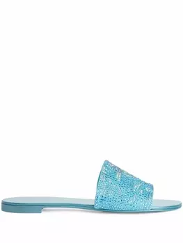 Giuseppe Zanotti шлепанцы Adelia Starlight с заклепками, синий
