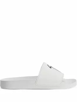 Giuseppe Zanotti шлепанцы Brett с логотипом, белый