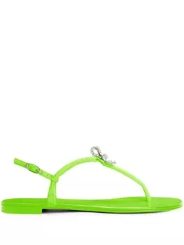 Giuseppe Zanotti шлепанцы Clementyne с кристаллами, зеленый