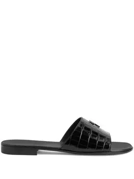 Giuseppe Zanotti шлепанцы Darrin Flash с логотипом, черный