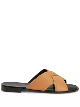Giuseppe Zanotti шлепанцы Flavio, коричневый