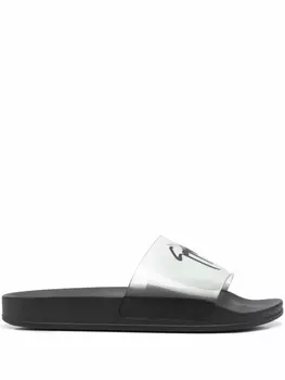 Giuseppe Zanotti шлепанцы с логотипом, черный