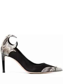 Giuseppe Zanotti туфли-лодочки с тиснением под змеиную кожу, черный
