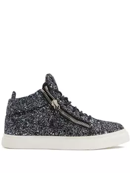 Giuseppe Zanotti высокие кеды Kriss с блестками, синий