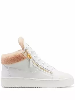 Giuseppe Zanotti высокие кеды Kriss с подкладкой из овчины, белый