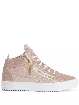 Giuseppe Zanotti высокие кеды Nicki с блестками, розовый