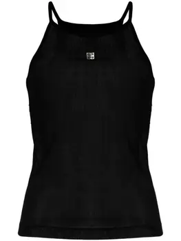 Givenchy 4G-plaque ribbed sleeveless top, черный