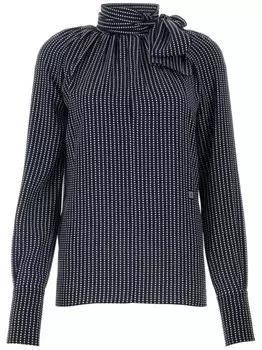 Givenchy блузка из шелка с принтом, синий