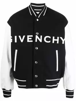 Givenchy бомбер с контрастными рукавами, черный