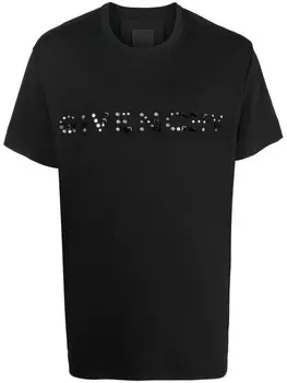 Givenchy декорированная футболка с логотипом, черный
