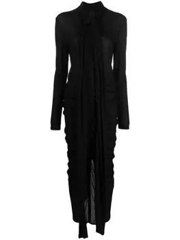 Givenchy драпированное длинное платье, черный