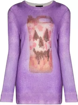 Givenchy джемпер с узором из коллаборации с Chito, фиолетовый