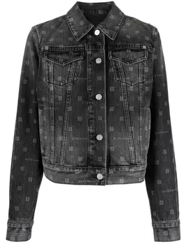 Givenchy джинсовая куртка с монограммой, черный