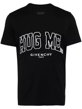 Givenchy футболка из хлопка с вышитым лозунгом, черный
