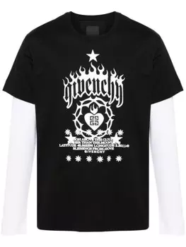 Givenchy футболка с многослойными рукавами, черный